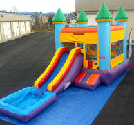 Skittles Waterslide and Bounce House With Basketball Hoop Skittles Waterslide and Bounce House With Basketball Hoop